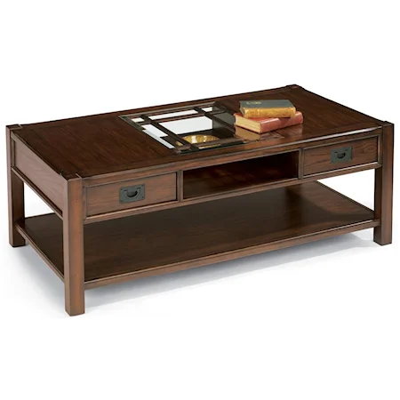 Rectangular Cocktail Table with Two Drawers